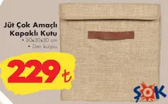 JÜT ÇOK AMAÇLI KAPAKLI KUTU 30X30X30 CM